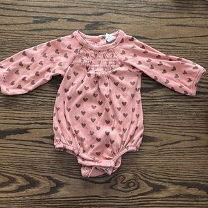 Kate Quinn heart puff sleeve bubble romper NWOT